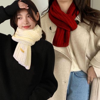 Scarf Daily Muffler Short Mini Knit Women Petite
