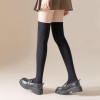 Half stocking knee socks plain knit over knee socks long women
