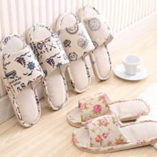 Basic Linen Living Room Slippers