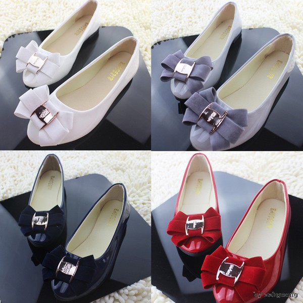 [Wholesale] Flat Shoes Enamel Ribbon Flat F800 / 225-260mm