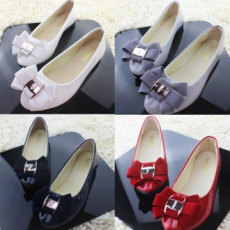 [Wholesale] Flat Shoes Enamel Ribbon Flat F800 / 225-260mm