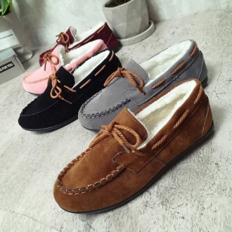 [Wholesale] Fur Shoes Moccasins Loafers Short Boots Winter Winter Boots K-35