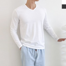 DGI1821 Men's Basic V-neck Long Sleeve T-shirt
