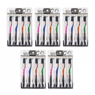 Medicare C Charcoal Toothbrush 4 Pack 5 Double Microfiber Charcoal Toothbrush Charcoal Nano Antibacterial Slim Bristles