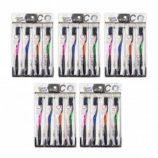 Medicare C Charcoal Toothbrush 4 Pack 5 Double Microfiber Charcoal Toothbrush Charcoal Nano Antibacterial Slim Bristles