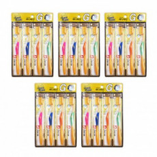 Medicare G Gold Toothbrush 4 Pack 5 Double Micro-Bristles Gold Toothbrush Gold Nano Antibacterial Slim Bristles