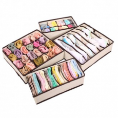 4-piece set of non-woven underwear organizer storage boxes with partitions DD-10104
