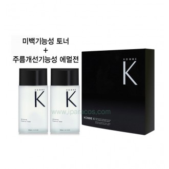 New product [Homme K] Men's 2-piece set/Whitening toner/Wrinkle emulsion