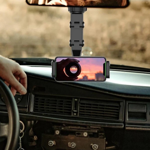 Universal room mirror phone holder multi-purpose smartphone holder 360 degree rotation