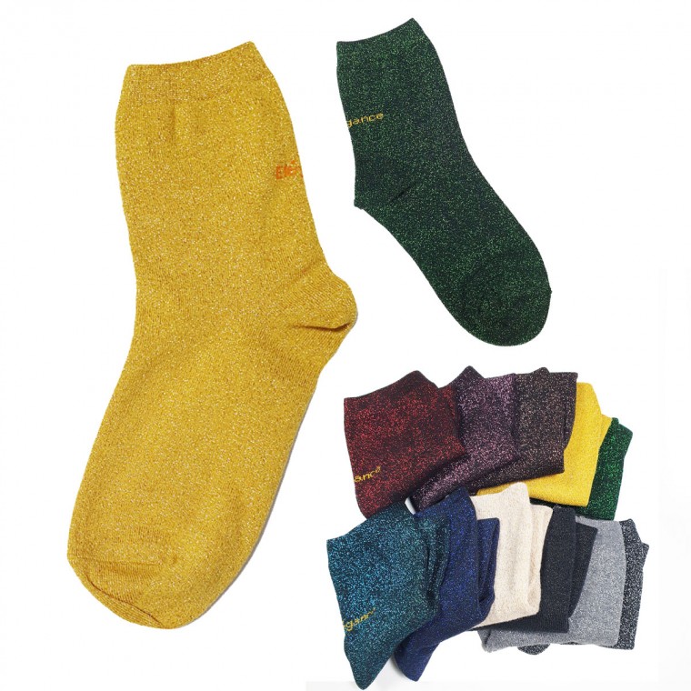 Basic Color Glitter Glitter Socks