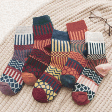 [5 pairs set] Men's and women's couple thick fall/winter socks medium socks socks set collection