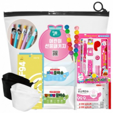 Chamnuri Children's Gift Set Stationery 9-piece set Character bookmark ballpoint pen Colorful pencil KF94 mask Hand sanitizer tissue Wet tissue