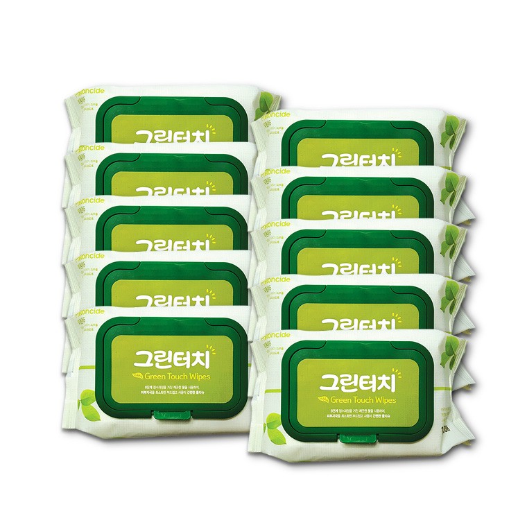 Green Touch Wet Tissue (100 sheets cap type) 10 domestically produced baby and infant large capacity wet tissues 100 sheets