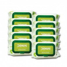 Green Touch Wet Tissue (100 sheets cap type) 10 domestically produced baby and infant large capacity wet tissues 100 sheets