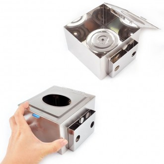 Sturdy stainless steel napkin case napkin holder 12x12x8cm 1p