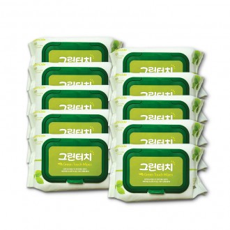 Green Touch Wet Tissue (100 sheets cap type) 30 domestically produced baby and infant large capacity wet tissues 100 sheets