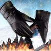 Men's Leather Gloves Smartphone Touch Thick Winter Gloves