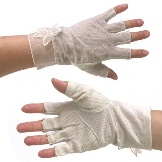 Half gloves [Flower pattern half gloves] Lace individual OPP [GMS]