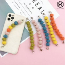 [Hoonycase] Knit Pom Pom Hand Strap All Types of Cell Phone Accessories Cell Phone Strap