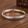 Round Heart Sutra Buddhist Sutra S999 Vintage Bangle Silver Silver Bracelet