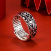 Cloud Pattern Surgical S999 Unisex Thumb Sutra Heart Sutra Vintage Ring