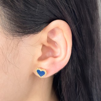 Vintage Blue Heart Earrings