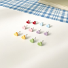Mini Heart Cotton Candy Earrings 6pcs 2color