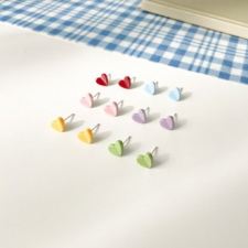 Mini Heart Cotton Candy Earrings 6pcs 2color
