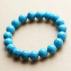 Pure Natural Turquoise Raw Stone Luxury Jewelry Bracelet 12mm Gift Box Present