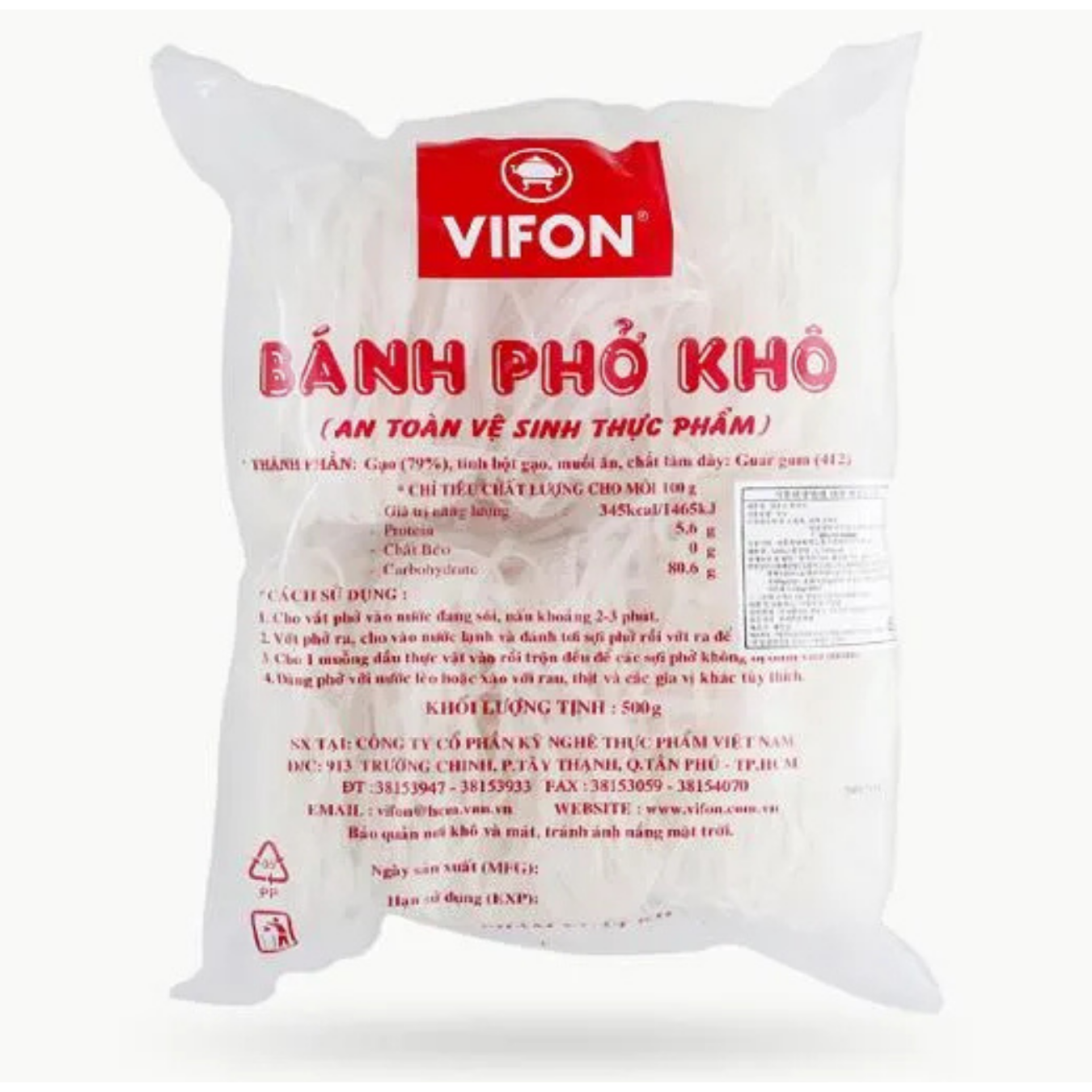 Vietnamese Dried Flat Rice Noodles (VIFON Bánh Phở Khô)