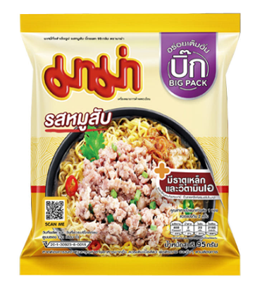 Mama Instant Noodles - Minced Pork Flavour Big pack 테국 라면 무샵 점보 (마마)
